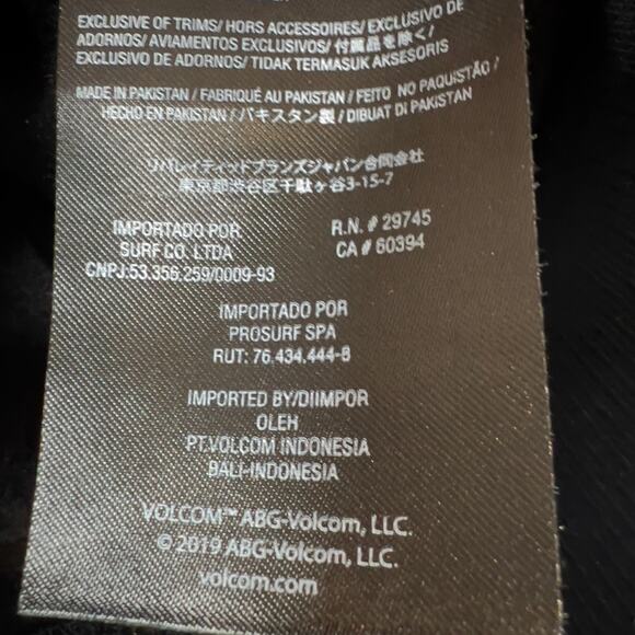 Volcom Hoodie Sweatshirt Men's Small Fleece Y2K Casual Dark Black Kangaroo Pouch - Picture 13 of 15